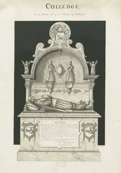 Colwich - Tumba de Robert Wolseley: desenho em sépia, sd [c 1837]
