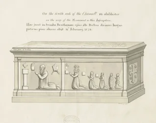 Eccleshall Church - Túmulo do Bispo Bentham: caneta e desenho de lavagem, nd [19 cêntimos] (desenho)