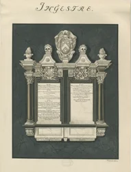 Ingestre Church - Tabletes para Walter Chetwynd mais velho e mais novo: pintura, nd [?19 cent] (pintura)