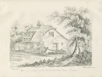 Rugeley - Casa de campo perto da velha Cannock Wood Forges: caneta e desenho a tinta