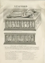 Stafford - Monumento Aston na Igreja de Santa Maria: desenho em sépia, séc. XIX