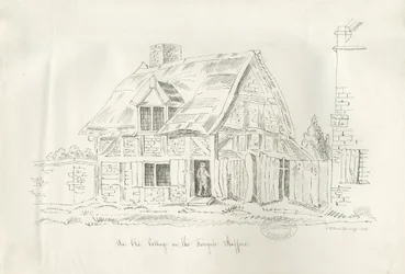Stafford - Old Cottage in the Foregate: desenho a bico de pena