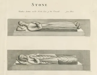 Igreja da Pedra - Túmulos: desenho sépia, nd [19 cêntimos] (desenho)