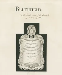 Mesa em Blithfield Church - Mary Crawley : sepia wash, nd [?19 cent] (desenho)
