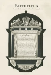 Mesa em Blithfield Church - Sir Hervey Bagot, Bart.: desenho sépia, nd [?19 cent] (desenho)