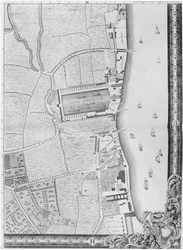 Mapa das Docas do Baixo Rotherhithe, Londres, 1746 (gravura)