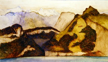 Cena do lago, c.1880 (aquarela sobre papel) (par a 359450)