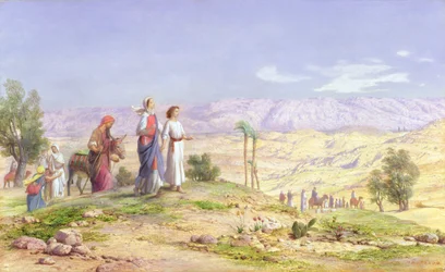 A Sagrada Família Aproximando Jerusalém de Nazaré, 1878 (óleo sobre lápis a bordo)