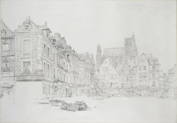 Estudo para detalhes do mercado, Abbeville, setembro - outubro de 1868