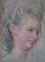 Esboço de uma cabeça de Ladys, c1791
