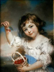 A criança das cerejas. Pintura de John Russell (1745-1806). Óleo, 0,61 x 0,42 m. Paris, Musée du Louvre