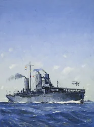 HMS Campania (guache sobre papel)