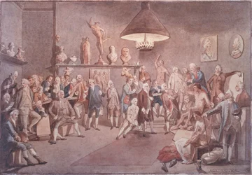 The Academicians of The Royal Academy in London, cópia após um quadro de Johann Zoffany (1733-1810)