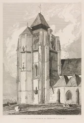 Antiguidades arquitetônicas da Normandia (Vol. II), Pl. 66: Torre da Igreja de Tréport, perto da Eu