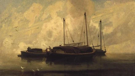 Barcos na Anchor em Breydon Water, c.1810 (óleo sobre tela)
