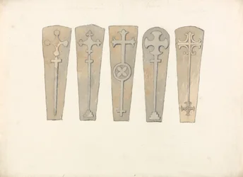 Cinco tampas de caixão de igrejas de Norfolk