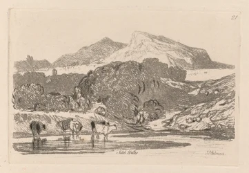 Liber Studiorum: Placa 21, Vista em North Wales, 1838.