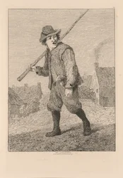 Estudos estão Placa livre 46 esboços após Teniers de 1838.