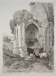 Abadia de Rievaulx, Yorkshire, 1810.