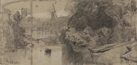 Paisagem fluvial, provavelmente perto de Thorpe, Norfolk
