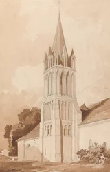 Vista Sudeste da Igreja de Ifs, Perto de Caen, Normandia