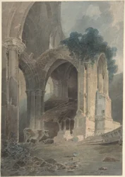 A extremidade oriental da abadia de Rievaulx, Yorkshire