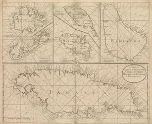 Carta da Jamaica, Barbados, São Cristóvão, Martinica, Antígua e Bermudas