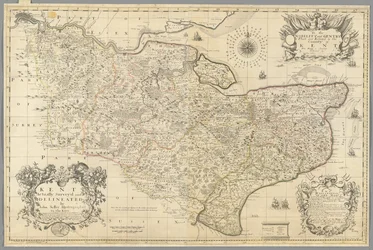 Kent, efetivamente levantada e delineada por John Seller, c.1680 (gravura)