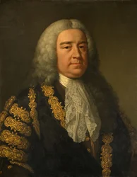 Retrato de The Rt. Hon. Henry Pelham 1694-1754.  