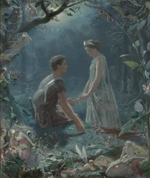 Hérmia e Lisandro. Sonho de uma noite de verão, 1870
