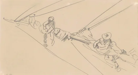Homens em um Spar, c.1876 (grafite em papel de wove)