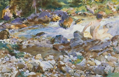 Riacho da Montanha, c.1912-14 (Aguarela e grafite em papel de seda branco)