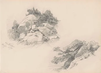 Rochas e Escova, Hintersee, Alemanha, 1871 (grafite em papel wover)