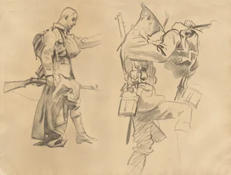 Estudos para Gassed [recto], 1918-1919.