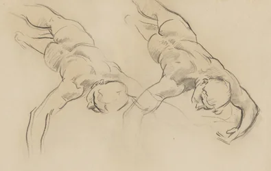 Estudo de uma das Horas (terceira figura a contar da esquerda, rodada) para Apolo no seu carro com as Horas, mural, escadaria, Museum of Fine Arts, Boston
