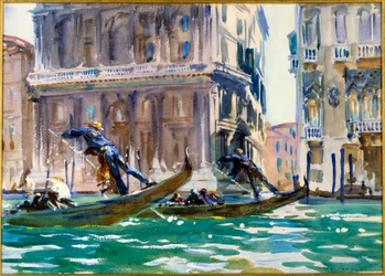 Vista do Grande Canal de Veneza, aguarela de John Singer Sargent (1856-1925), cerca de 1906, Paris, Musée du Petit Palais - também chamada «No canal»