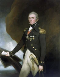 Retrato do capitão Sir Edward Berry (1768-1831), que serviu sob o comando de Horatio Nelson (1758-1805) na Batalha de Aboukir (ou Batalha do Nilo) em 1798 e na Batalha de Trafalgar em 1805