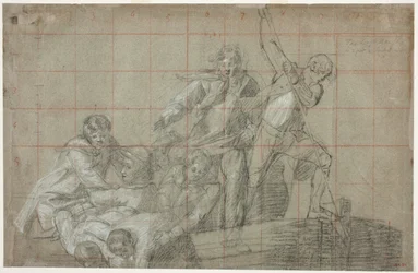 Rescue Group, 177778 (giz preto aumentado com branco sobre papel)