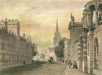 A High Street, Oxford, gravada por G. Hollis, 1835