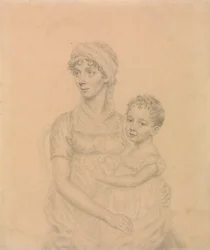 Lady Wigram com o seu filho menor, William Pitt Wigram