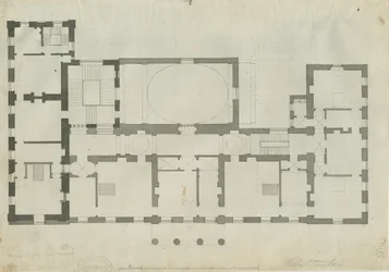 Chillington Hall: desenho a lápis e caneta, nd [1789] (desenho)