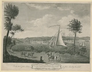 Uma vista da cidade e do porto de Montego Bay, na paróquia de St. James, na Jamacia: tirada da estrada que leva a St. Para o Exmo. Sr. John Palmer esta placa está humildemente inscrita