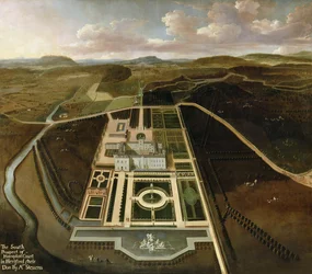 Prospecto Sul de Hampton Court, Herefordshire, c.1705