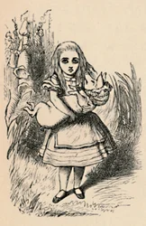 Alice segurando um porco nos braços, 1889