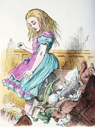 Alice rodeada de animais