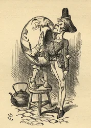 Humpty Dumpty, ilustração de &39;Through the Looking Glass&39;, de Lewis Carroll (1832-1898), publicado pela primeira vez em 1871