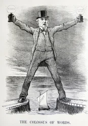 Sátira política retratando William Ewart Gladstone e Benjamin Disraeli