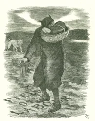Tartes de Semear: O medo de que o socialismo se espalhasse entre a força de trabalho britânica. John Tenniel cartoon de Punch, Londres, 27 de Fevereiro de 1886.