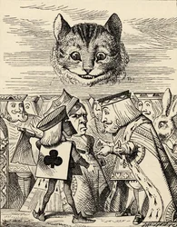 O Rei de Copas a discutir com o carrasco, de «As Aventuras de Alice no País das Maravilhas» de Lewis Carroll, publicado em 1891