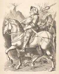 The Knight and His Companion Punch, 5 de março de 1887, 1887.
